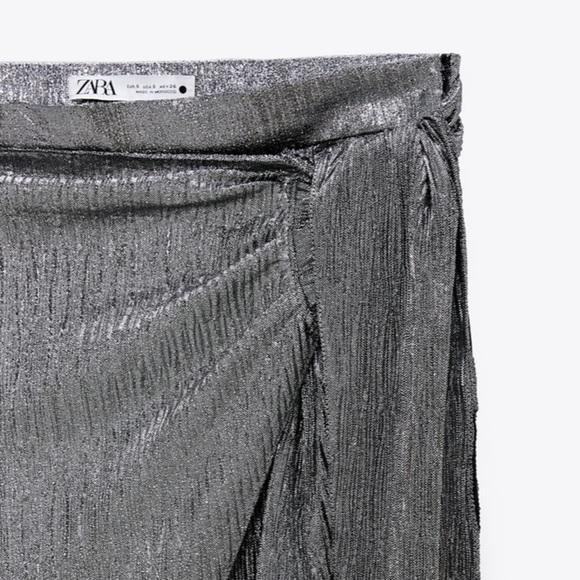 ZARA Sparkly Wrap Front Pants - Picture 4 of 6